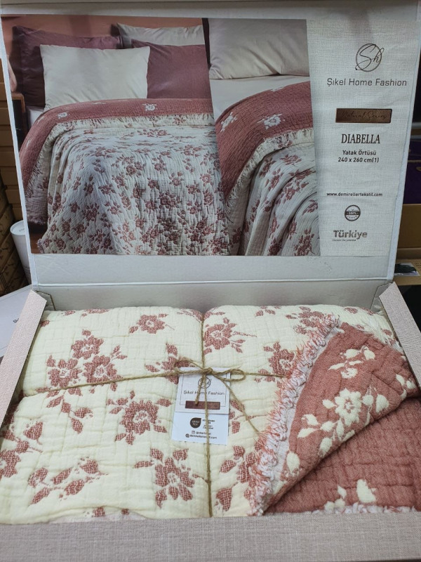 Муслиновое покрывало Şikel Home Diabella Антрацит 240×260 см (100% хлопок)